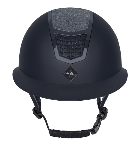 Kask jeździecki z szerokim daszkiem Fair Flay Quantium Eclipse W-V w kolorze navy widoczny z przodu