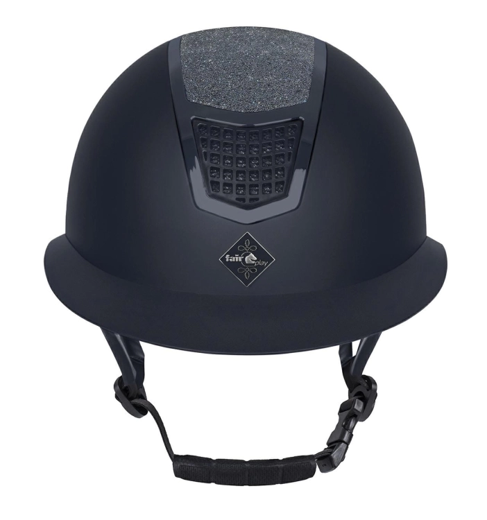 Kask jeździecki z szerokim daszkiem Fair Flay Quantium Eclipse W-V w kolorze navy widoczny z przodu