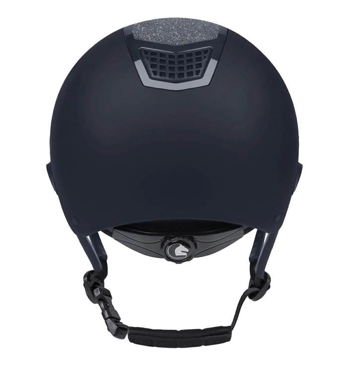 Kask jeździecki z szerokim daszkiem Fair Flay Quantium Eclipse W-V w kolorze navy widoczny z tyłu
