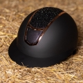 Kask jeździecki z szerokim daszkiem Harry's Horse Mont Sparkle w kolorze czarnym/rosegold