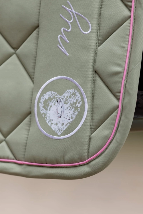Czaprak z grafiką konia HKM Horse Spirit w kolorze zielonym
