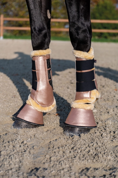 HKM Kalosze z futrem COMFORT Premium Rosegold