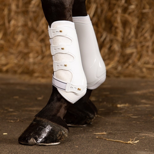 Ochraniacze skokowe dla konia na przednie nogi Harry's Horse Grand Prix w kolorze białym