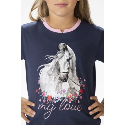 Bluzka dziecięca z koniem HKM Junior Horse Spirit w kolorze granatowym