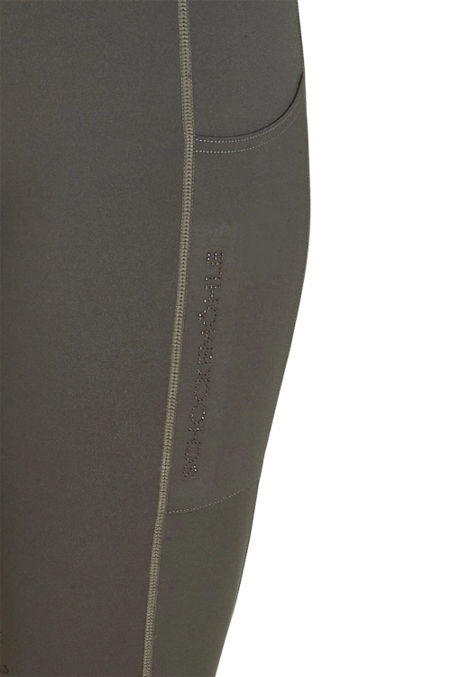 Legginsy jeździeckie z kryształkami Schockemohle Glossy w kolorze oliwkowym