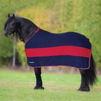 HORSENJOY derka polarowa z pasami JASMINE granatowa