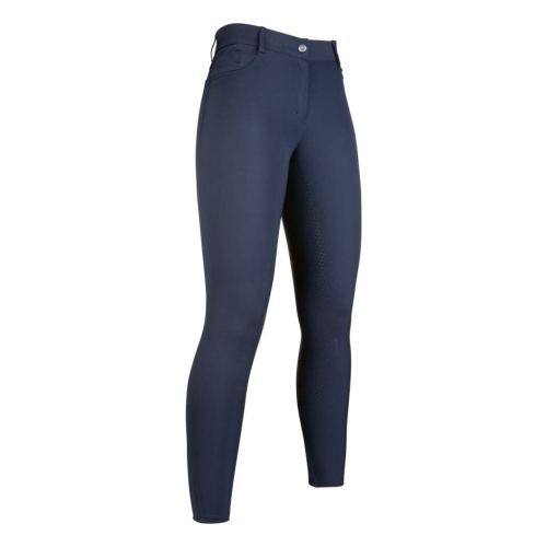 Bryczesy damskie HKM Sunshine w kolorze granatowym widoczne z przodu