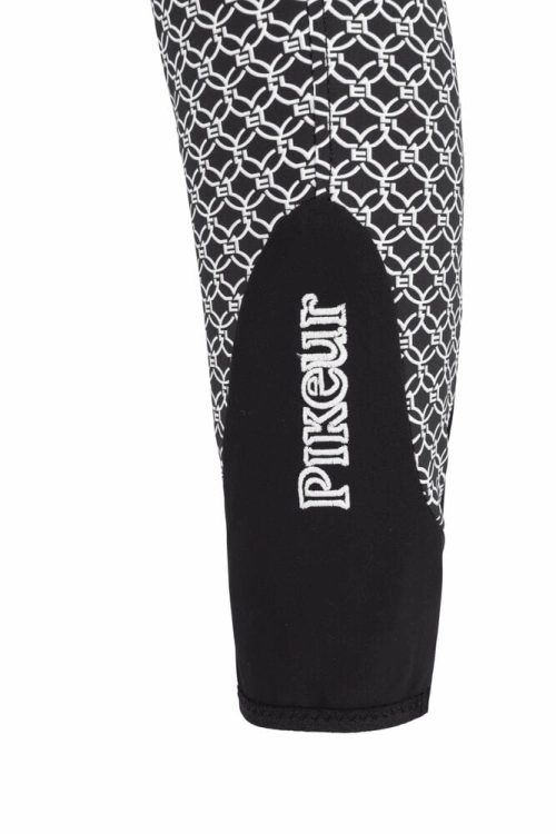 Bryczesy damskie z nadrukiem Pikeur Candela Print w kolorze black zbliżenie na nogawkę