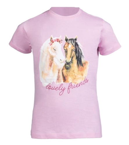 T-shirt z koniem dla dziewczynki HKM Junior Lovely Friends w kolore różowym