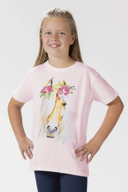 Bluzka dziecięca HKM Junior Flower Horse w kolorze różowym