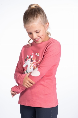 Bluzka jeździecka dziecięca HKM Junior Wonderland w kolorze malinowym