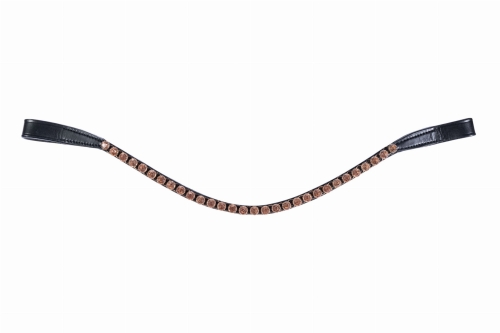 Czarny naczółek z kryształkami rosegold HKM Precious