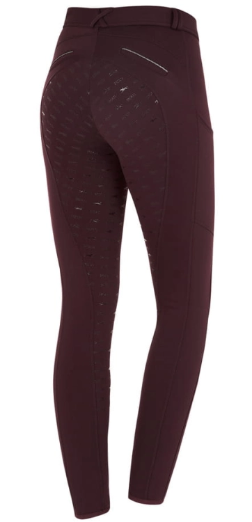 Breginsy zimowe Schockemohle Termo Tights w kolorze wine widoczne z tyłu