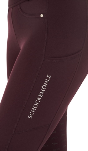Breginsy zimowe z logo Schockemohle Termo Tights w kolorze wine