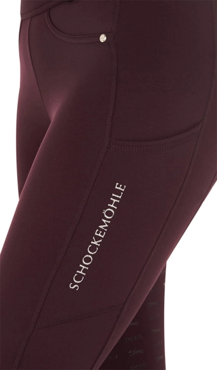 Breginsy zimowe z logo Schockemohle Termo Tights w kolorze wine