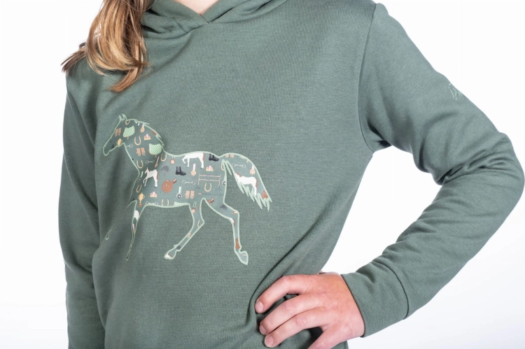 Bluza dziecięca z koniem HKM Junior Judy zaprezentowana przez modelkę