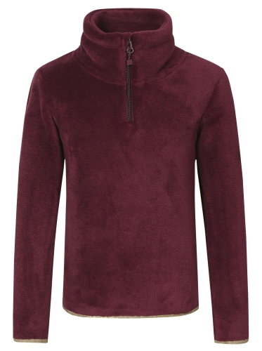Bluza jeździecka dziecięca Covalliero Junior Teddy w kolorze merlot widoczna z przodu