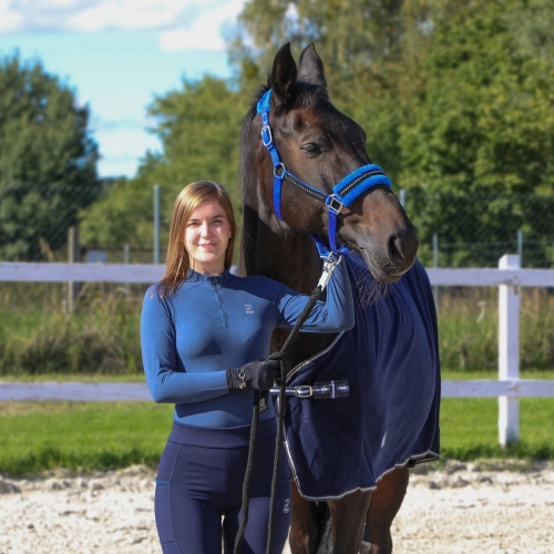 Bluzka jeździecka z długim rękawem York Ana w kolorze granatowym