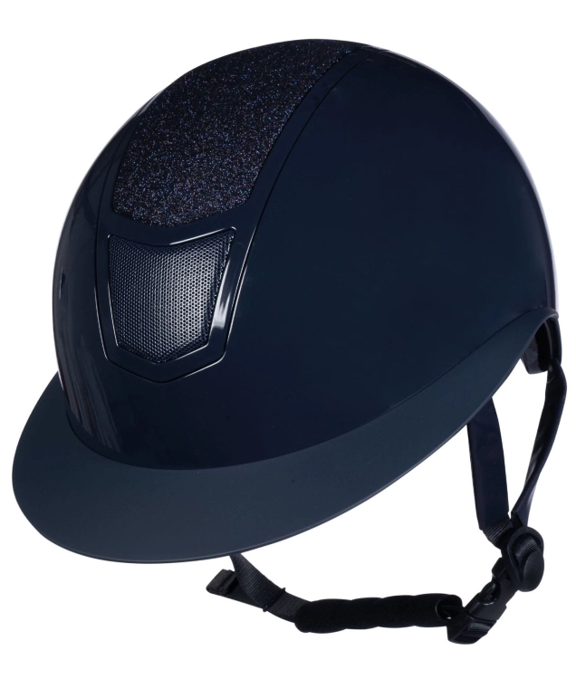 Kask jeździecki z brokatem HKM Diamond Shiny w kolorze granatowym