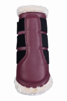 HKM ochraniacze z futrem COMFORT wine red