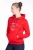 Bluza do jazdy konnej damska HKM Equine Sports w kolorze czerwonym zaprezentowana przez modelkę