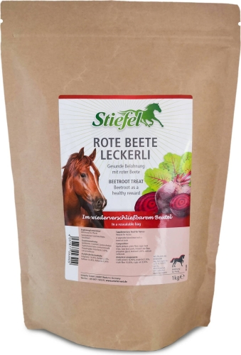 Cukierki dla koni o smaku buraków Stiefel Rote Beete 1kg – smaczne i zdrowe przysmaki dla konia