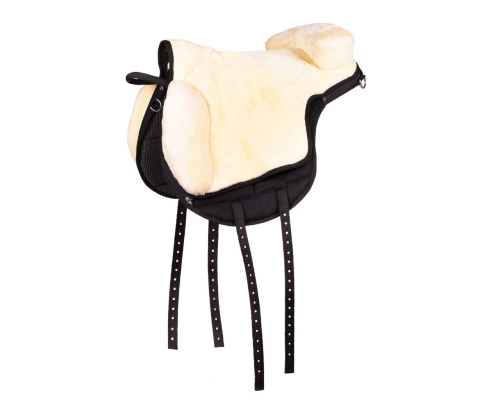 Pad do jazdy na oklep QHP Bareback czarno-kremowy