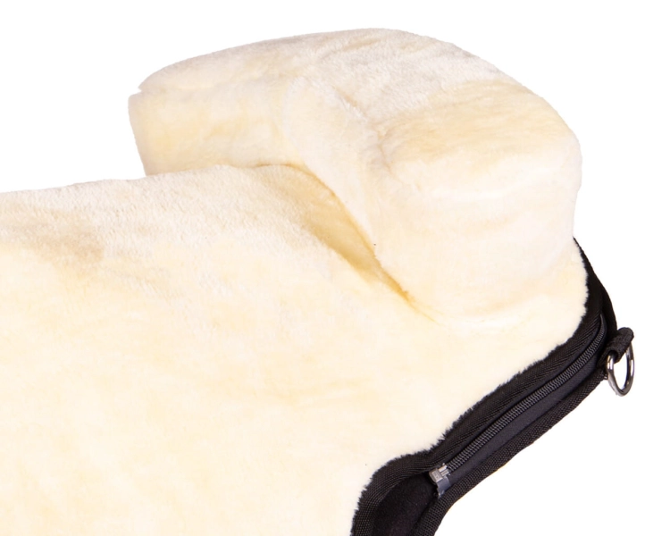 Pad do jazdy na oklep z odpinanym siedziskiem QHP Bareback czarno-kremowy