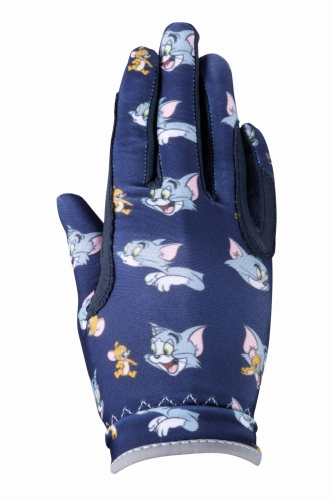 Rękawiczki jeździeckie dziecięce HKM Tom and Jerry w kolorze granatowym