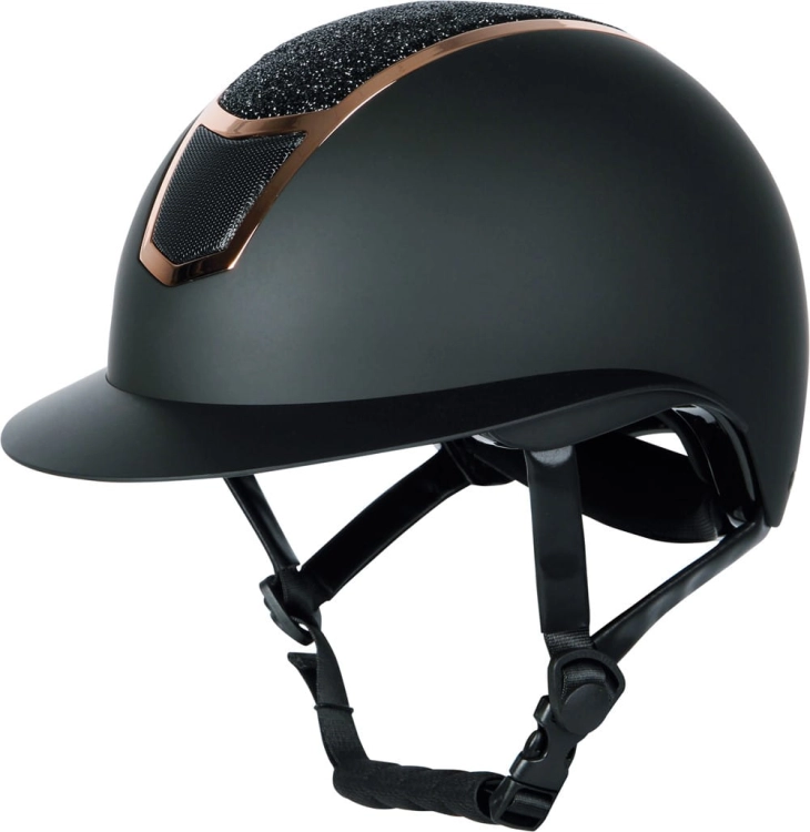 Kask jeździecki z regulacją Harry's Horse Mont Sparkle w kolorze czarnym/rosegold