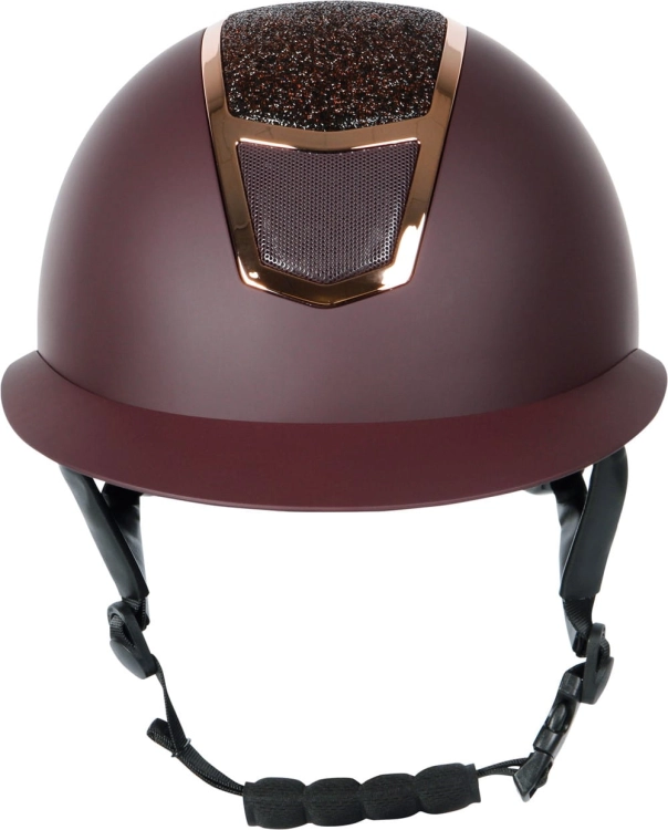 Kask jeździecki z brokatem Harry's Horse Mont Sparkle w kolorze bordowym/rosegold