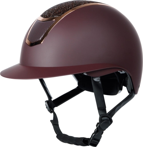 Kask jeździecki z regulacją Harry's Horse Mont Sparkle w kolorze bordowym/rosegold