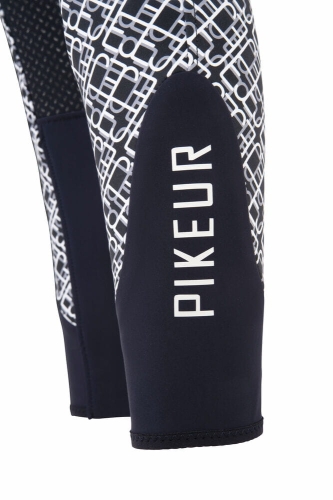 Bryczesy damskie z nadrukiem Pikeur Candela Print w kolorze night blue - zbliżenie na nadruk na nogawce