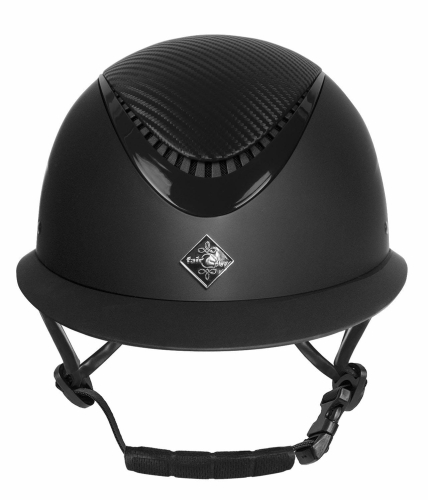 Kask do jazdy konnej z szerokim daszkiem Fair Play Apoleus W-V Carbon w kolorze czarnym