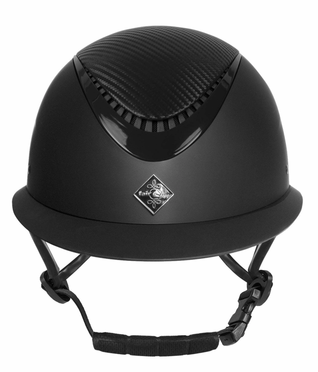 Kask do jazdy konnej z szerokim daszkiem Fair Play Apoleus W-V Carbon w kolorze czarnym