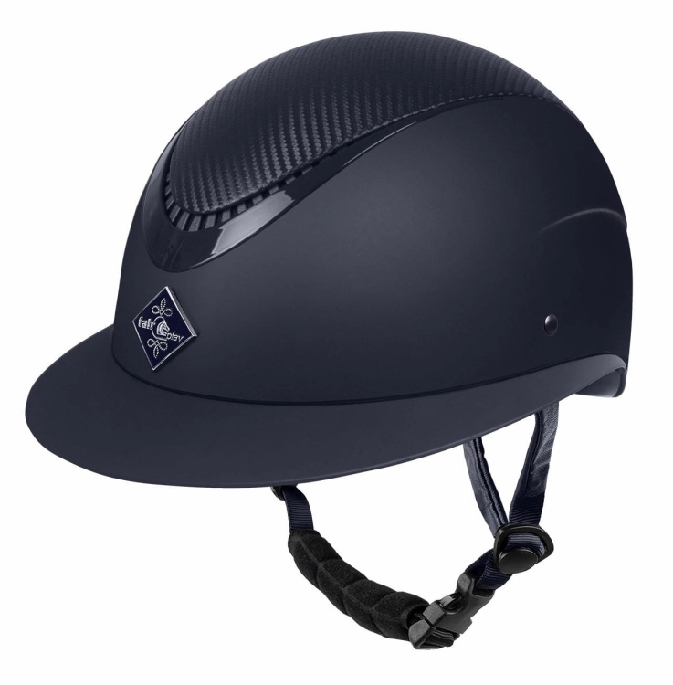 Kask jeździecki z szerokim daszkiem Fair Play Apoleus W-V Carbon w kolorze czarnym