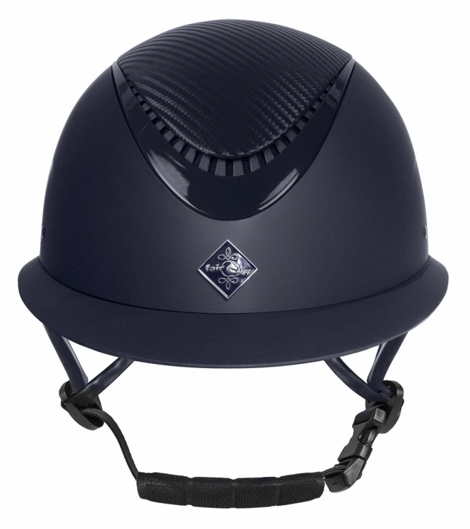 Kask do jazdy konnej z szerokim daszkiem Fair Play Apoleus W-V Carbon w kolorze czarnym