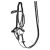 Czarne ogłowie anatomiczne w komplecie z wodzami Harry's Horse Anatomic