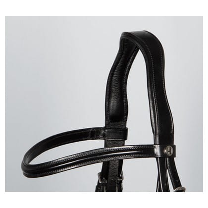 Czarne ogłowie z opadającym naczółkiem Harry's Horse Anatomic