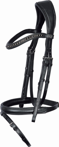 Ogłowie Harry's Horse Nero Soft w kolorze czarnym z czarnymi kryształkami