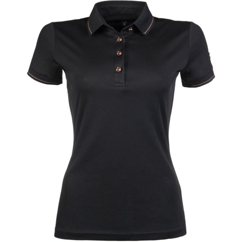 Polo jeździeckie HKM Glamour Rosegold w kolorze czarnym