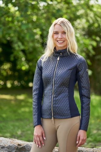 Kurtka jeździecka combi Covalliero w kolorze navy widoczna z przodu