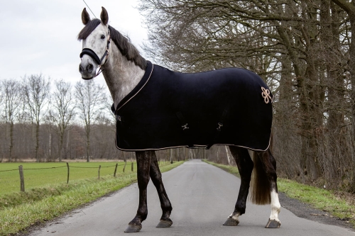 Derka polarowa HKM Glamour w kolorze czarnym / rosegold na koniu