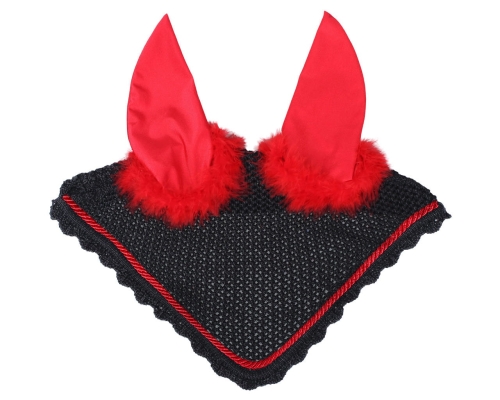 Nauszniki dla konia z rogami diabła QHP Halloween Devil
