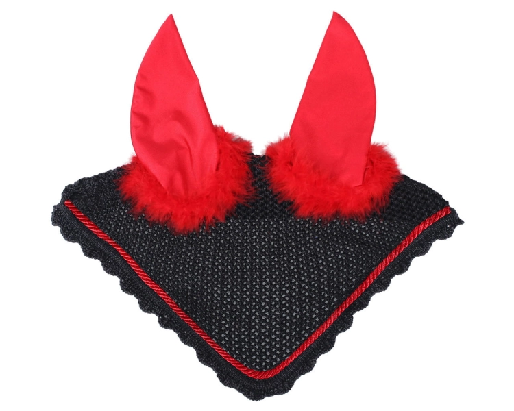 Nauszniki dla konia z rogami diabła QHP Halloween Devil