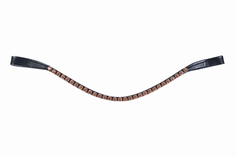 Czarny naczółek z kryształkami rosegold HKM Precious