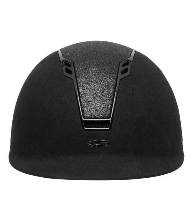 Aksamitny kask jeździecki Swing H22 Shine w kolorze czarnym