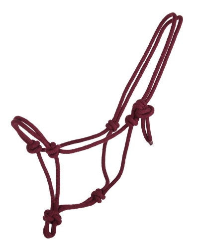 Bordowy halter sznurkowy dla konia QHP