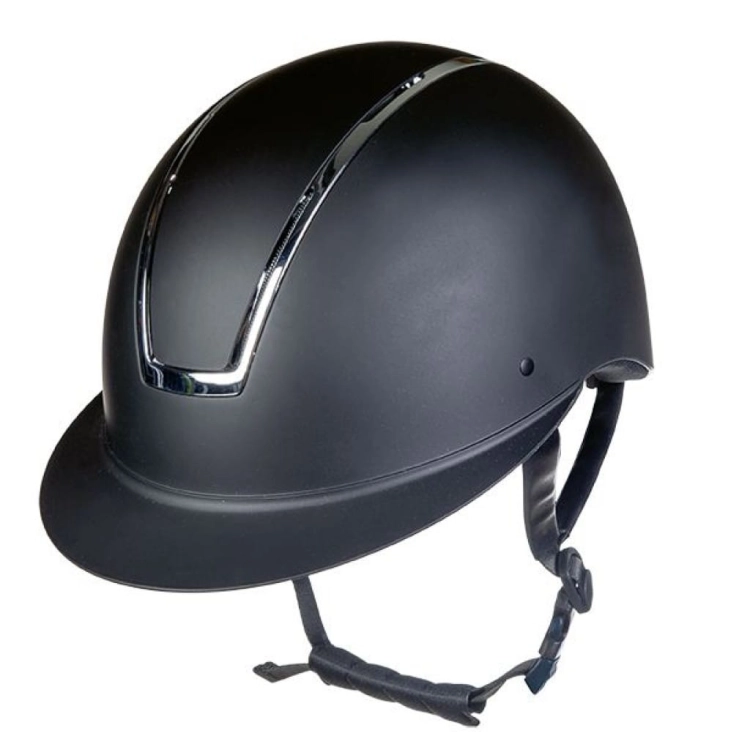 Kask jeździecki w kolorze czarnym z elementami srebrnymi HKM Lady Shield
