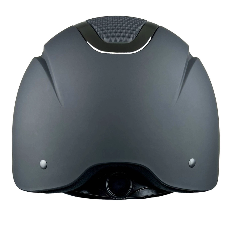 Kask jeździecki York Saphire Shiny Gun w kolorze czarnym, widoczny z tyłu